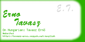 erno tavasz business card